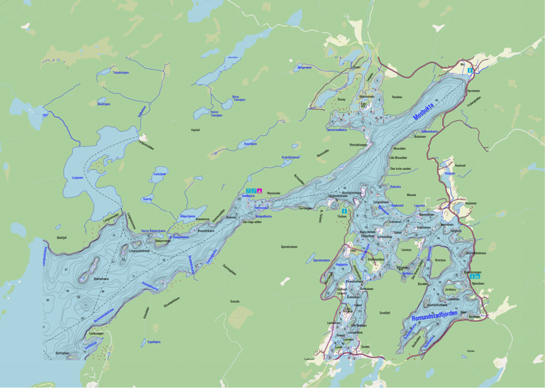 Vegår Dybdekart Mosbukta