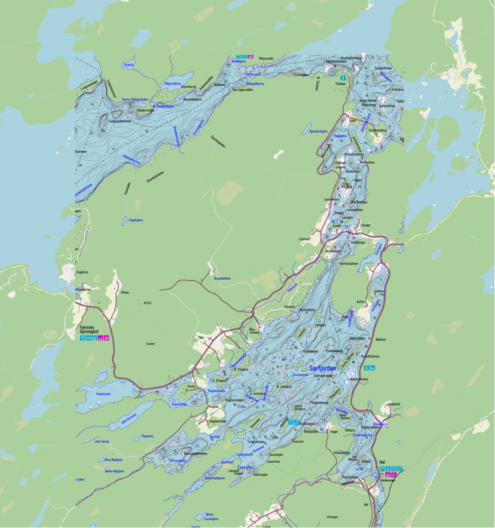 Vegår Dybdekart Sørfjorden
